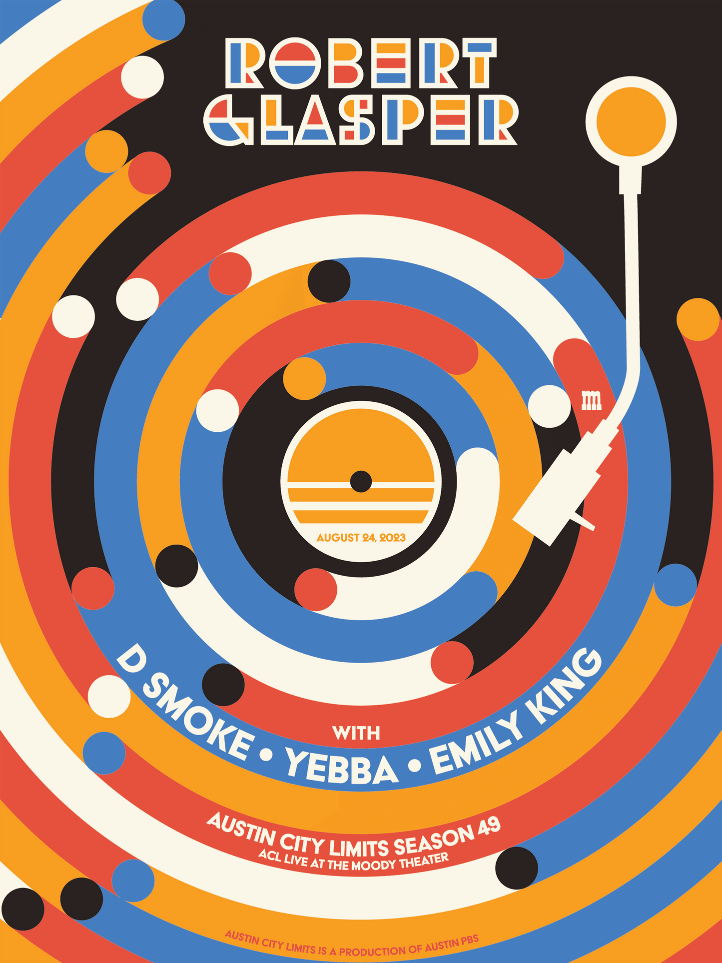 Robert Glasper ACL Live turntable screen print