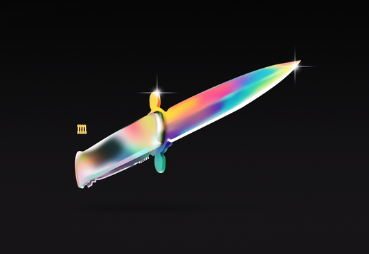 iridescent switchblade knife print