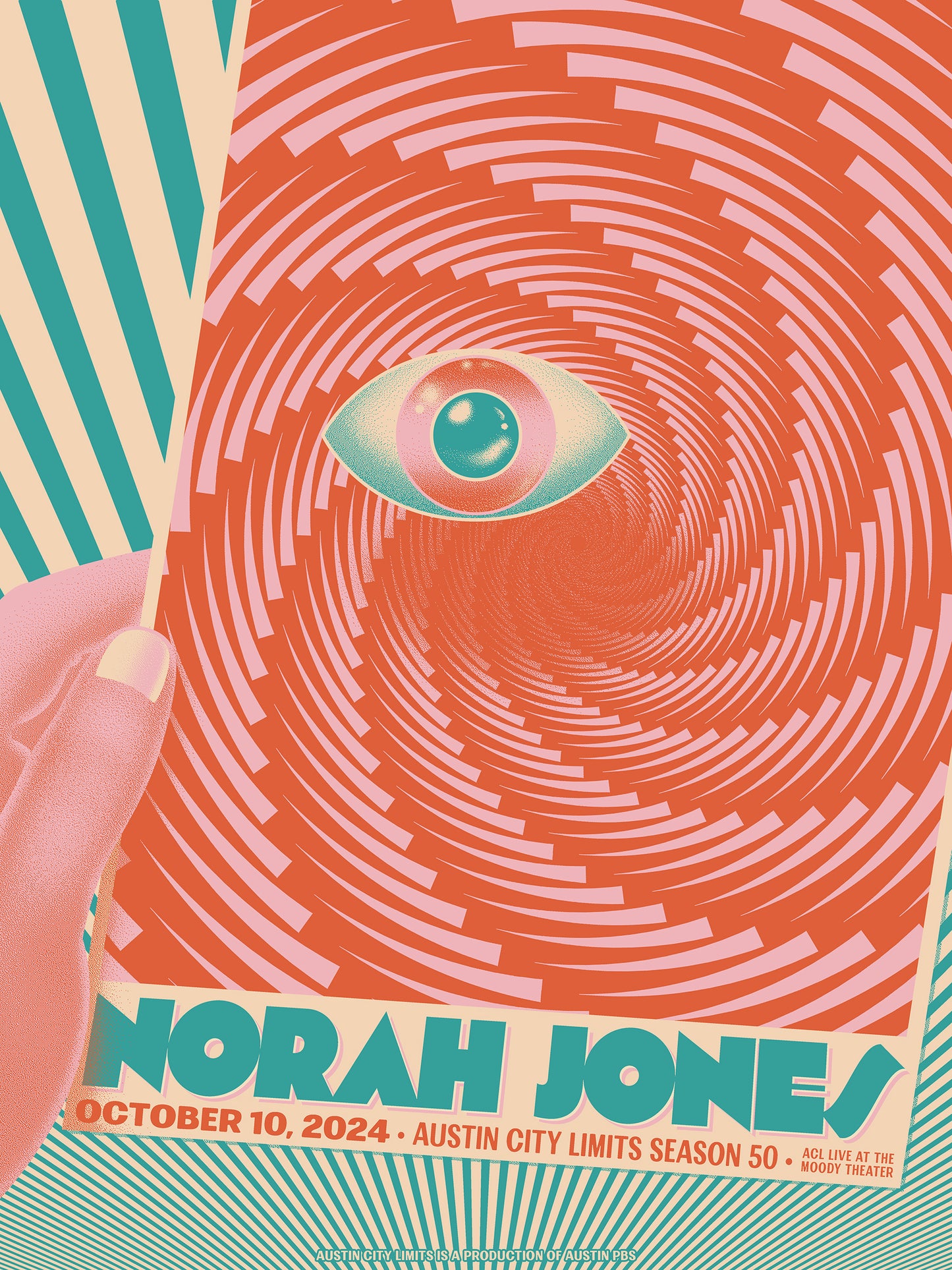 Norah Jones ACL Live screen printed poster