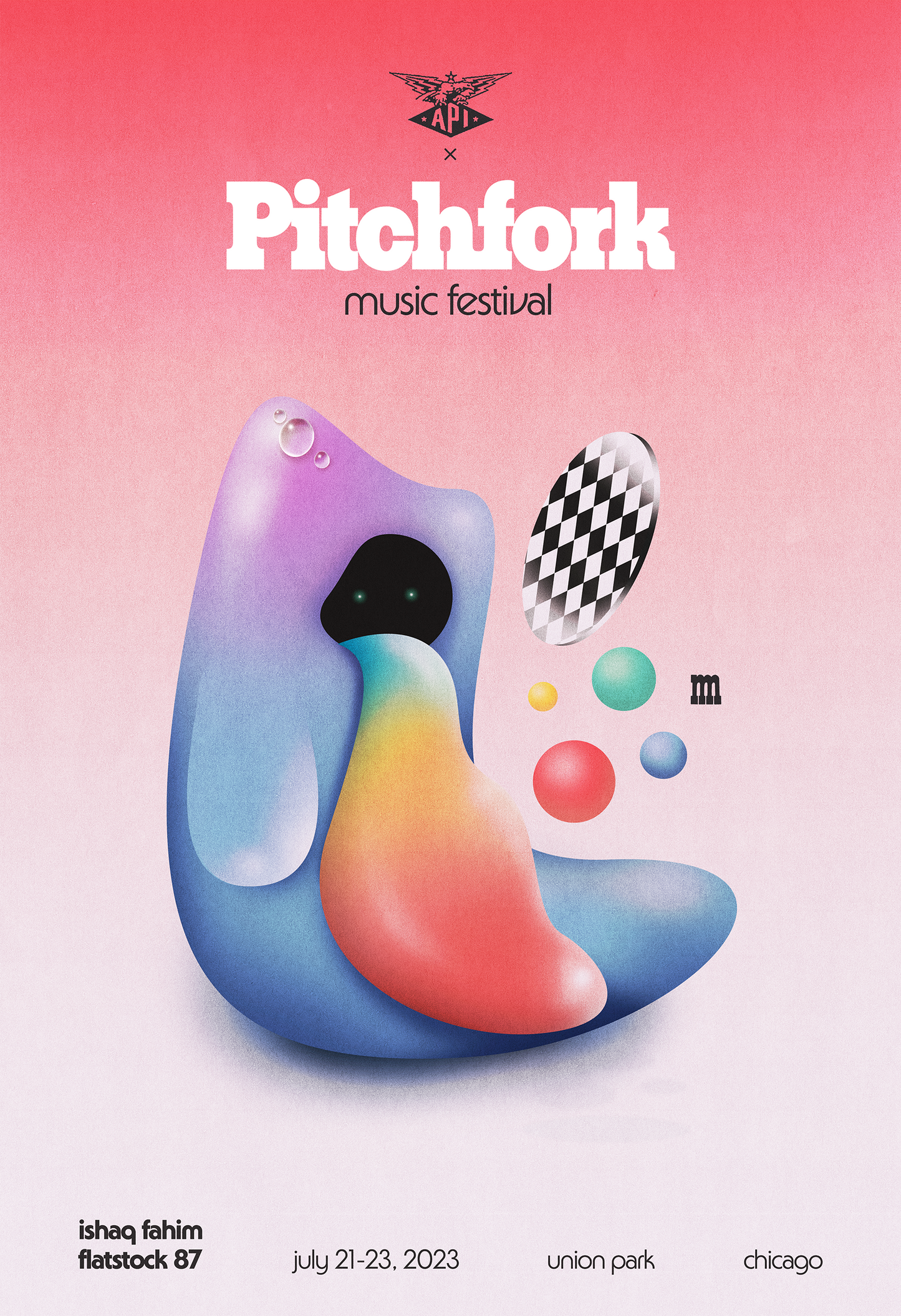 Pitchfork Music Festival 2023 gummy monster poster