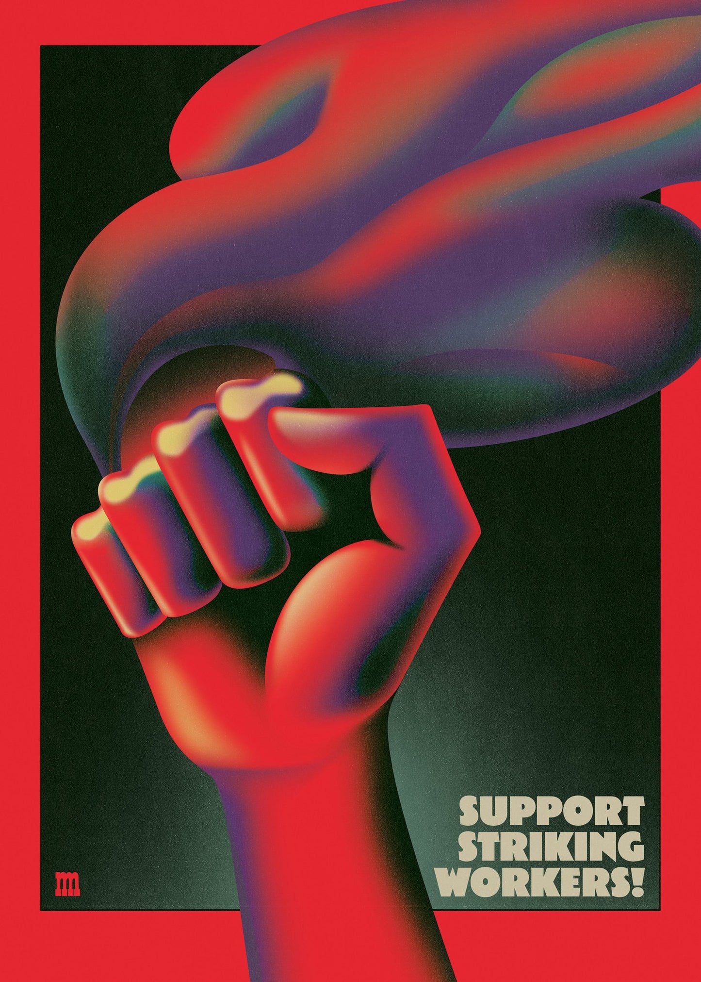 Support Striking Workers! AWU fundraiser postcard