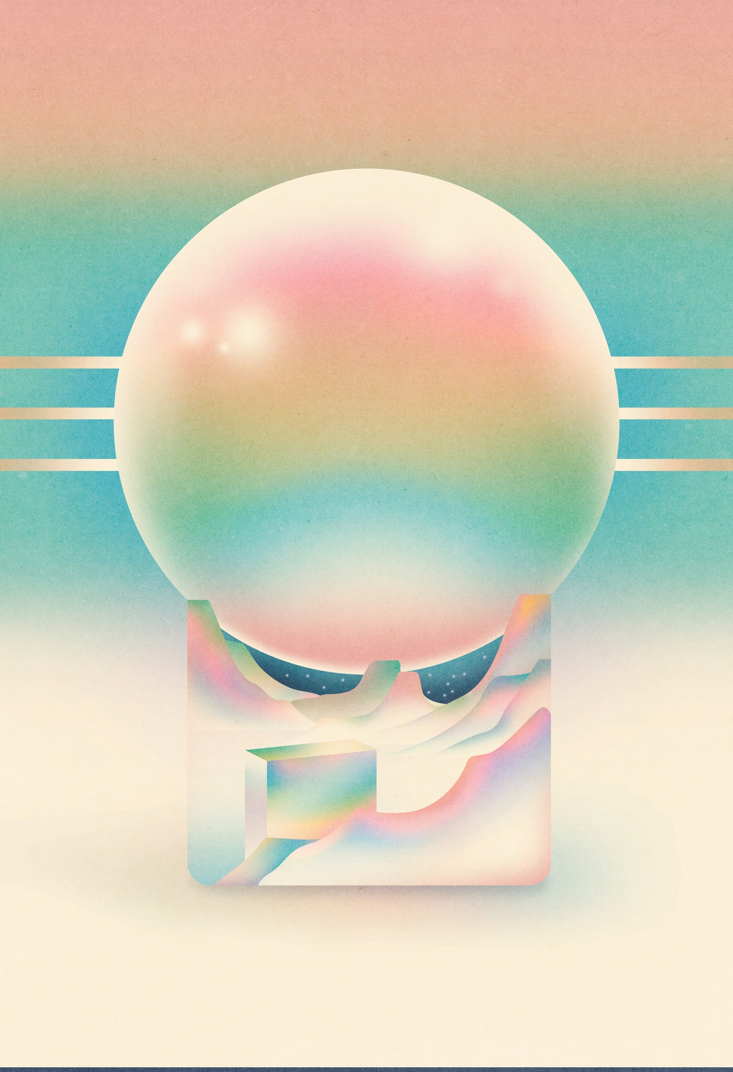 Bad Misters pastel moonscape poster