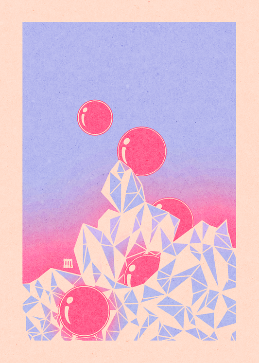 blooming crystals postcard