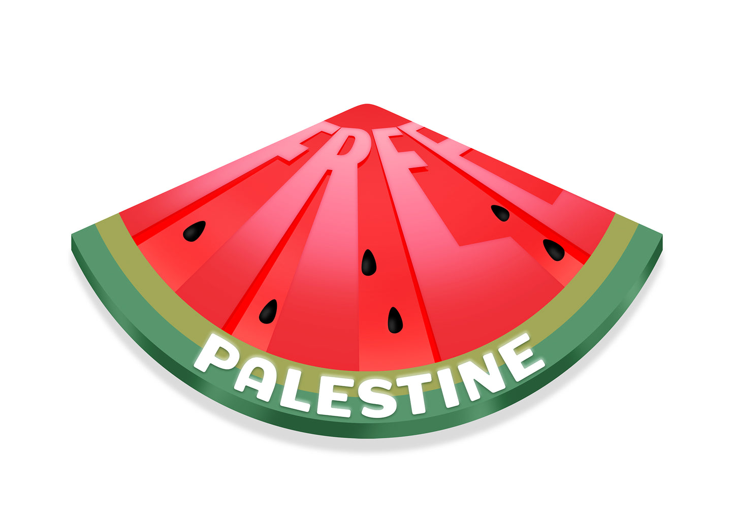 FREE PALESTINE watermelon postcard