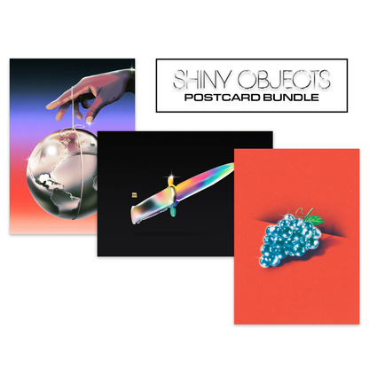 shiny objects postcard bundle