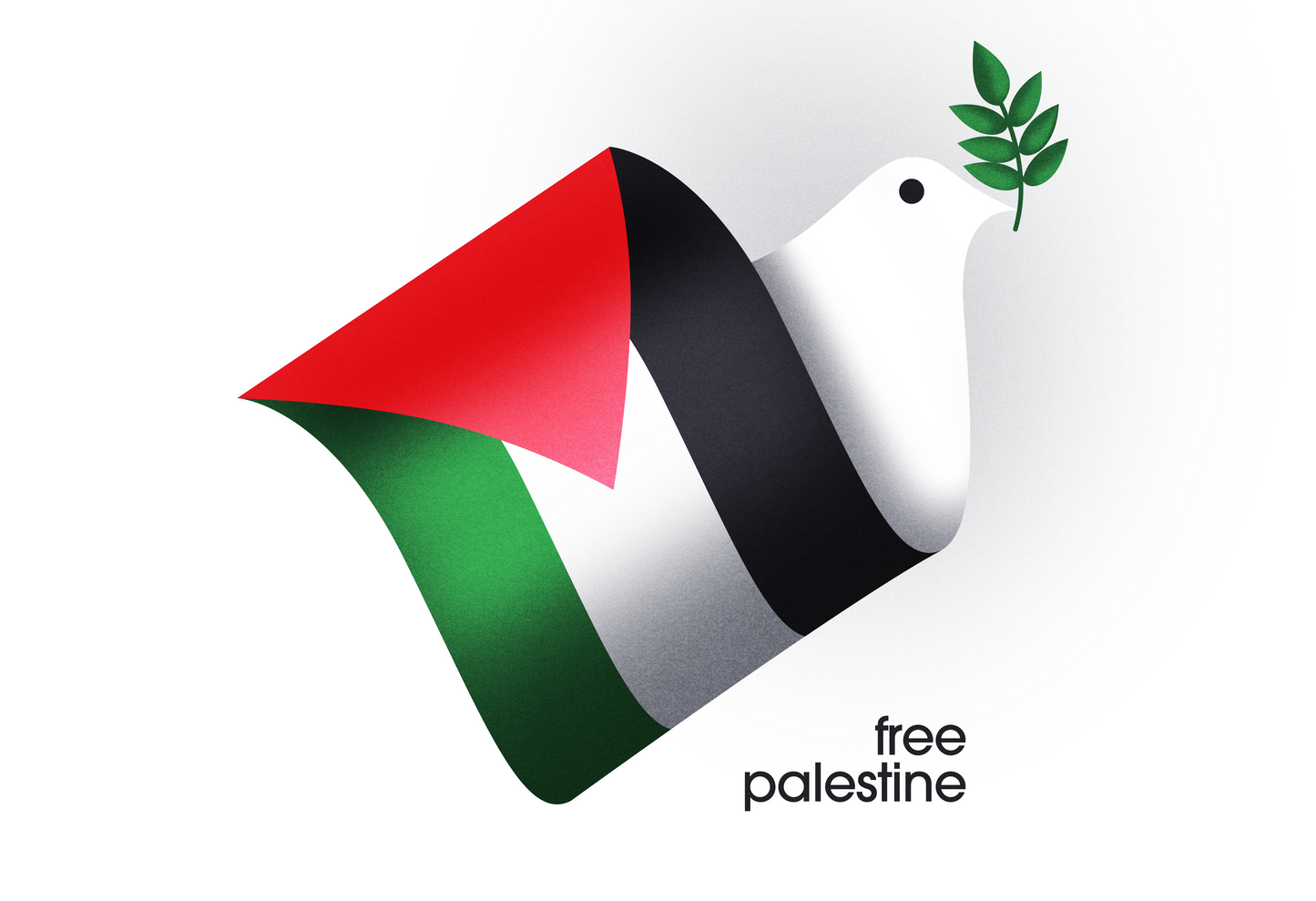 FREE PALESTINE flag & dove poster