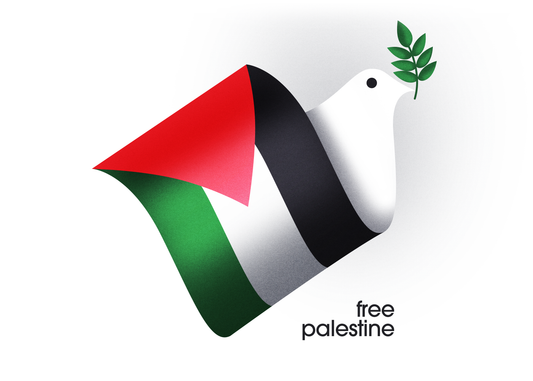 FREE PALESTINE flag & dove postcard